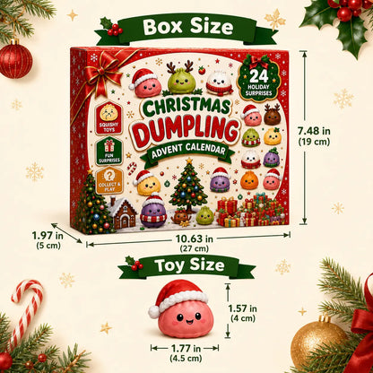 2026 Christmas Squishy Advent Calendar with 24 Dumpling Squeeze Toys, Glitter Fidget Gifts for Kids