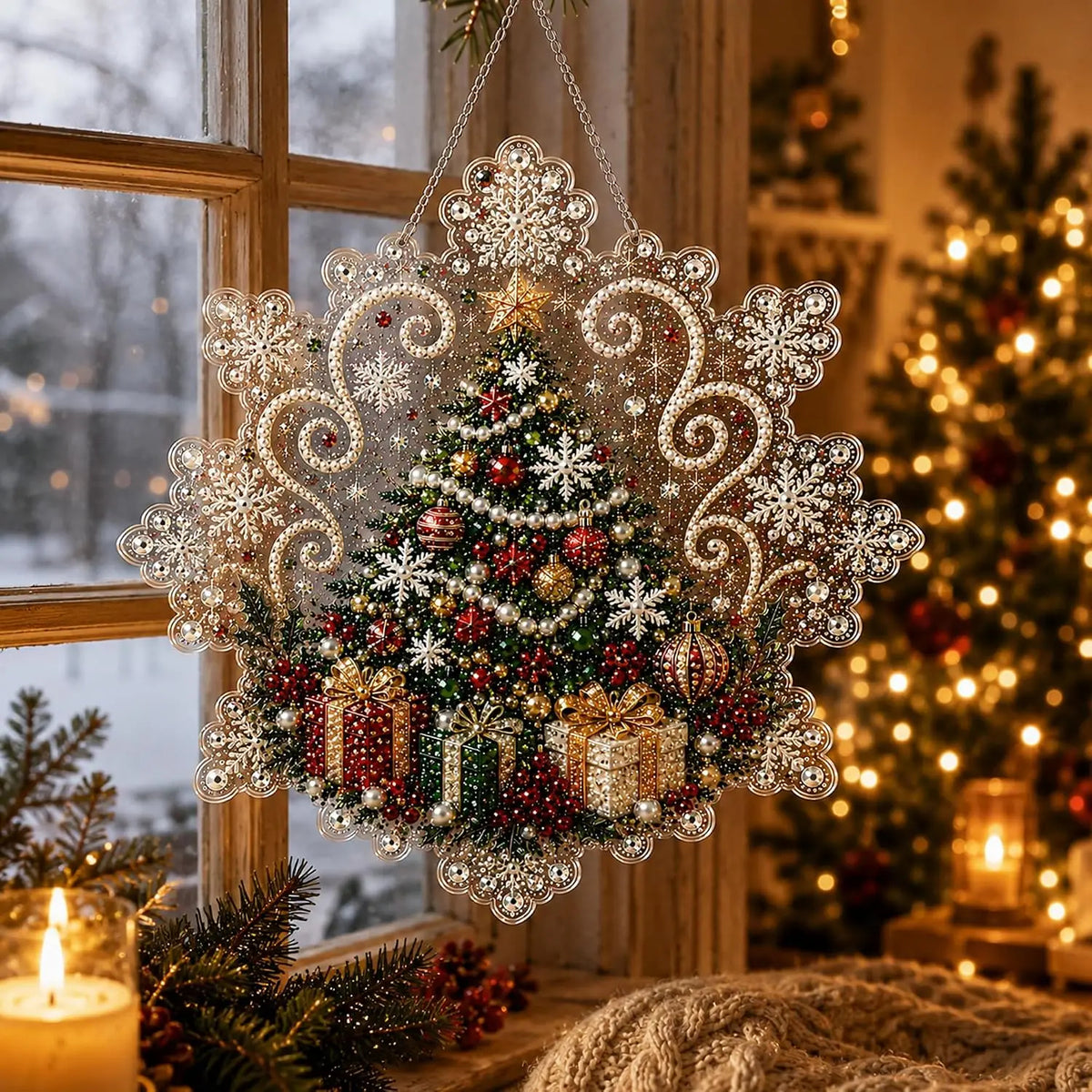 Christmas Pearl Diamond Painting Suncatcher Kit