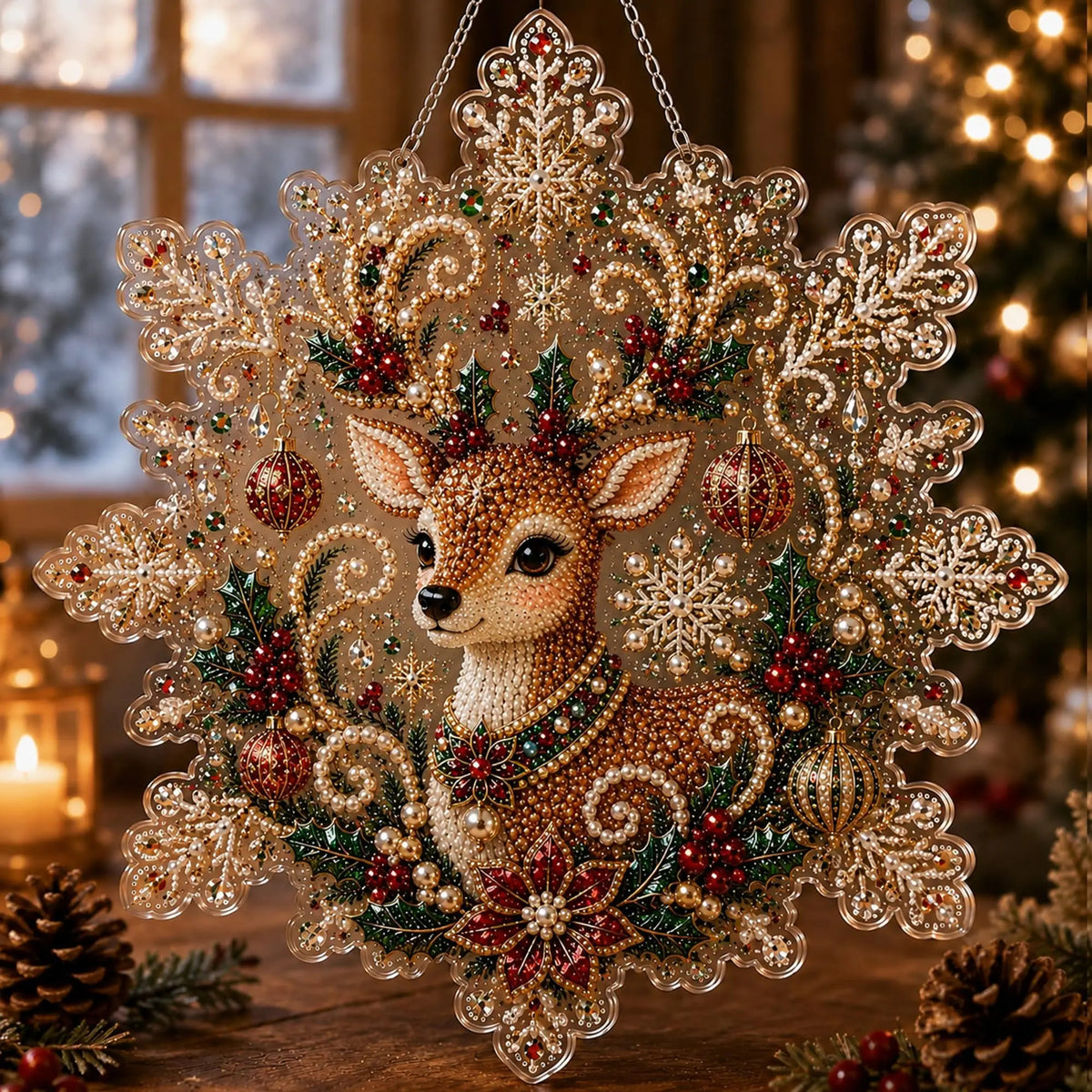 Christmas Pearl Diamond Painting Suncatcher Kit