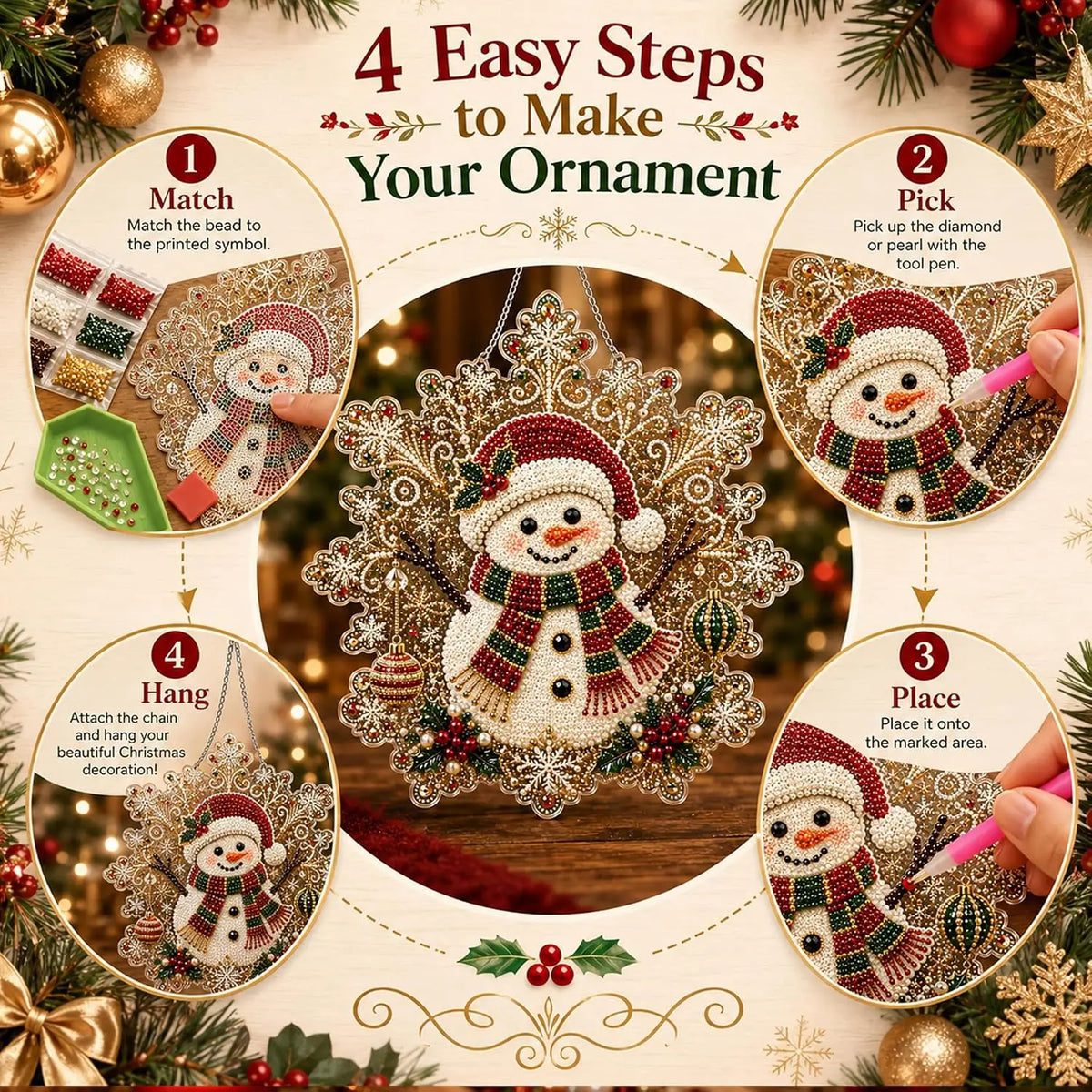 Christmas Pearl Diamond Painting Suncatcher Kit