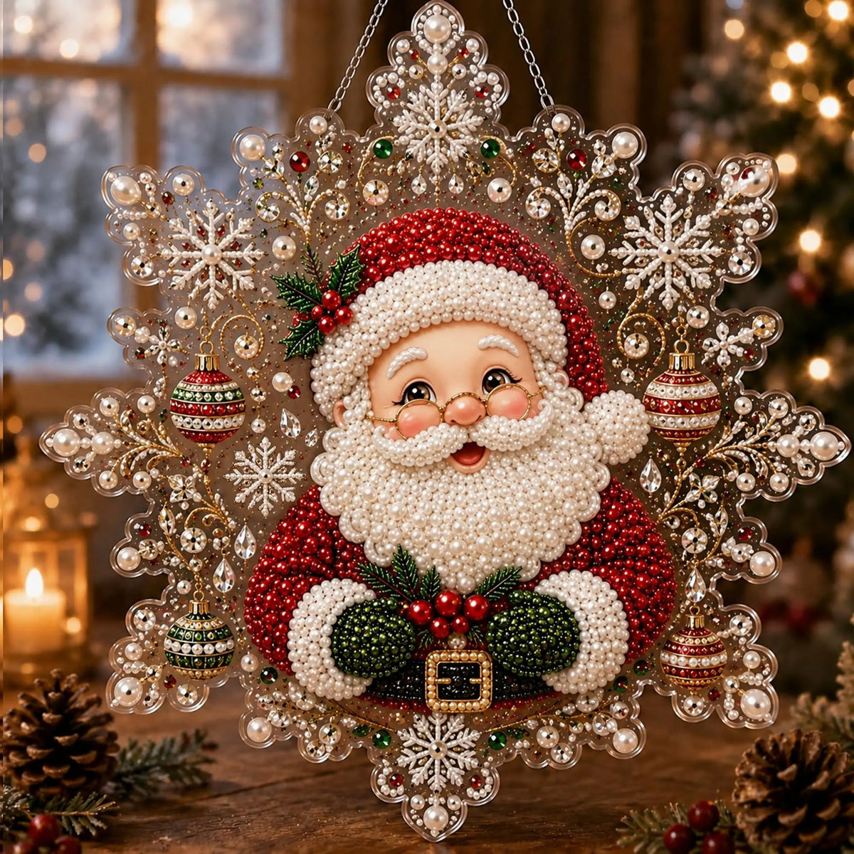 Christmas Pearl Diamond Painting Suncatcher Kit