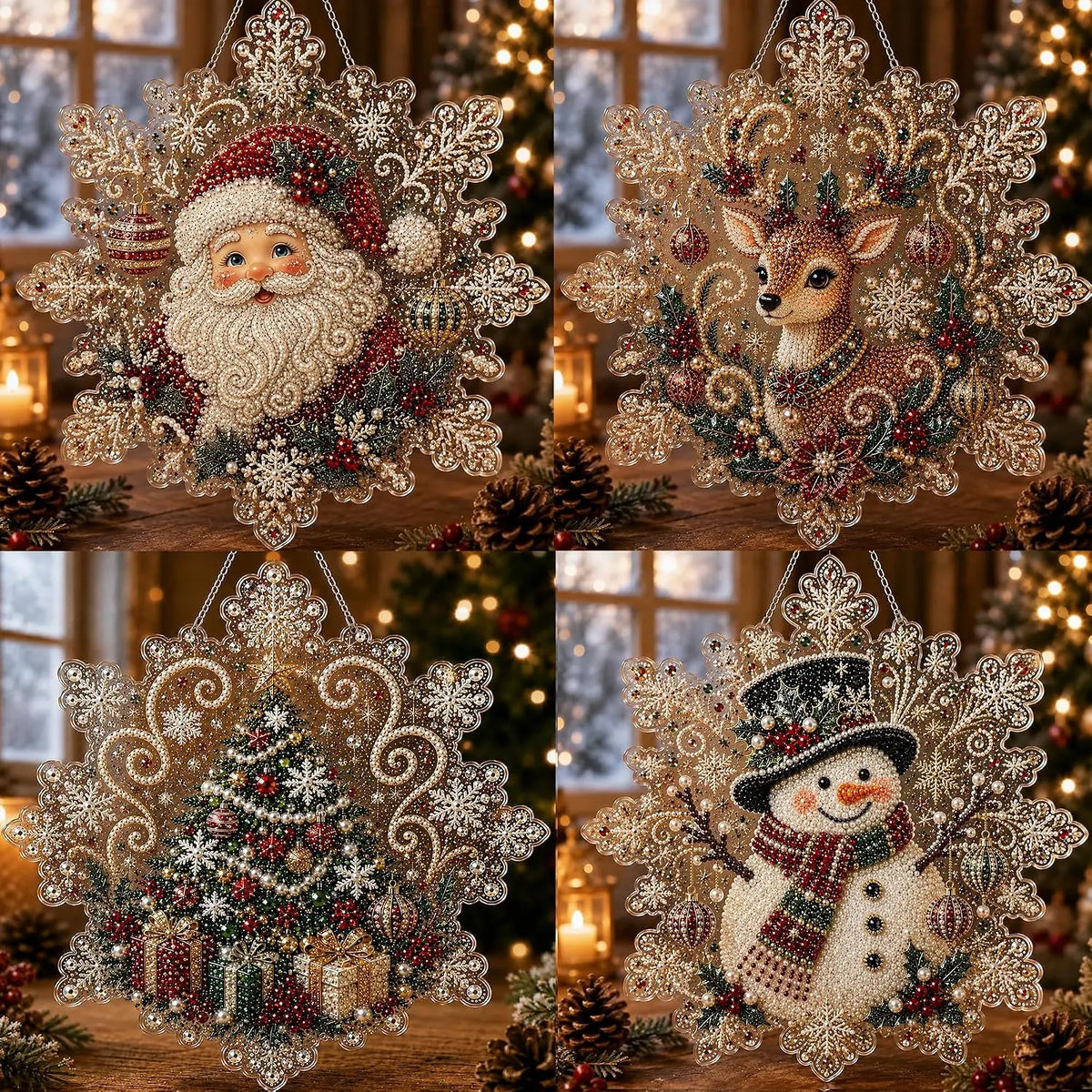 Christmas Pearl Diamond Painting Suncatcher Kit