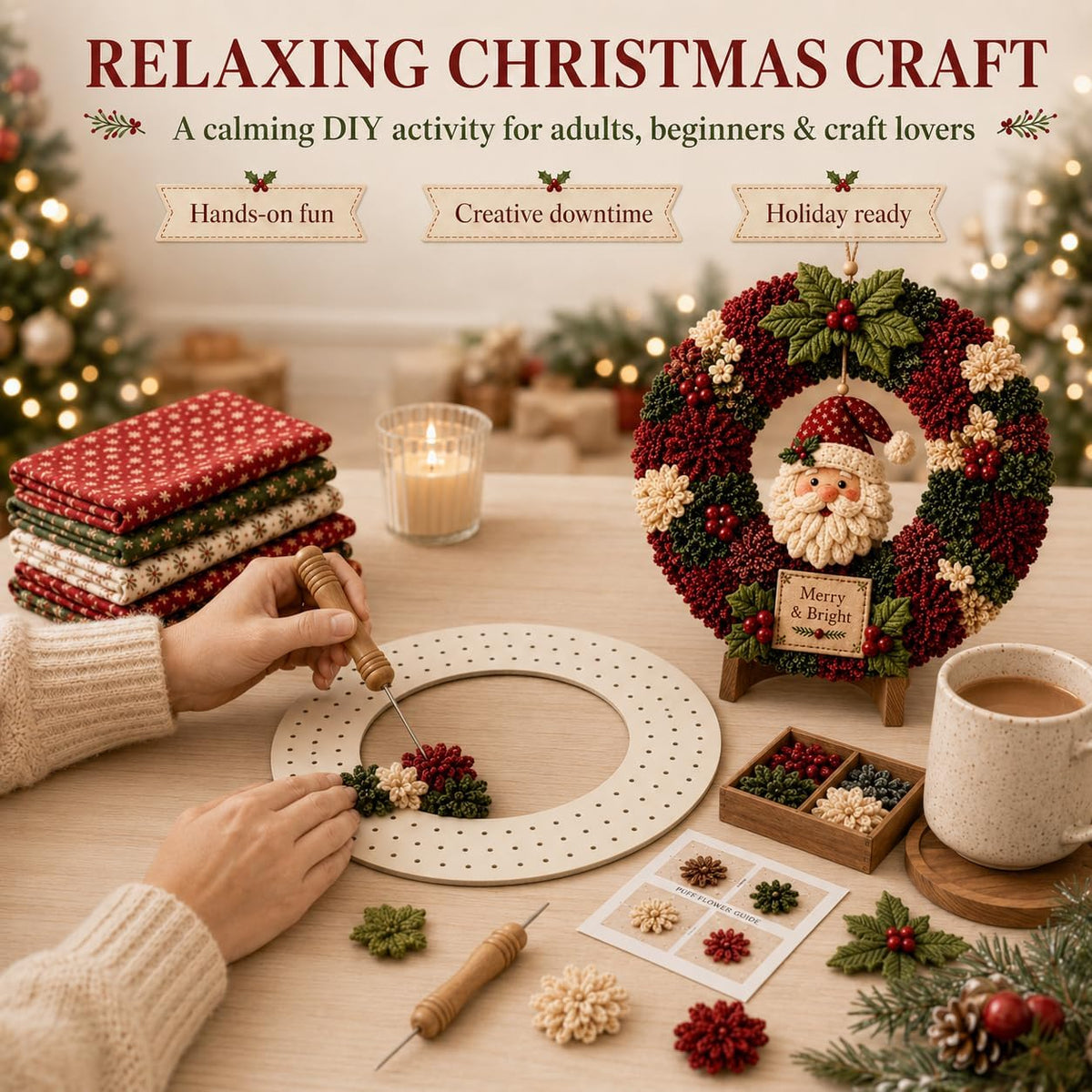 3D Fabric Poke Wreath DIY Kit