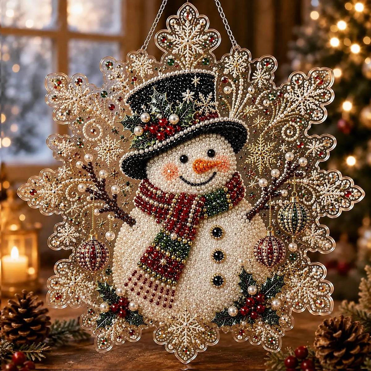 Christmas Pearl Diamond Painting Suncatcher Kit