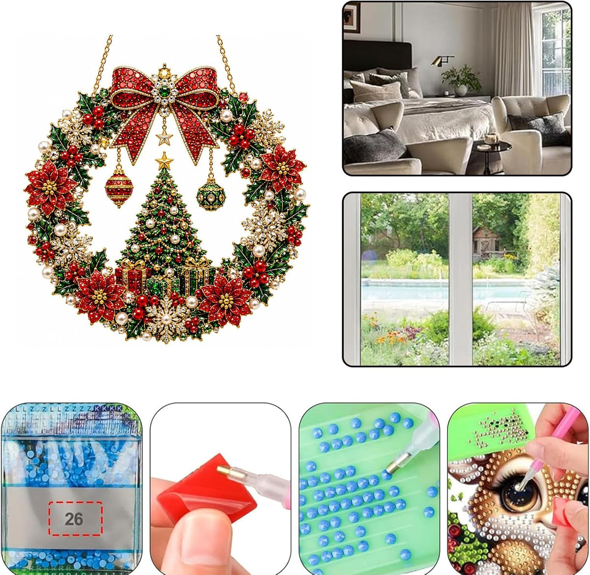 DIY Christmas Wreath Diamond Art Kit
