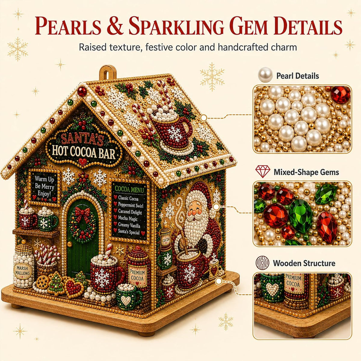 3D Christmas House Diamond Painting Kit for Adults