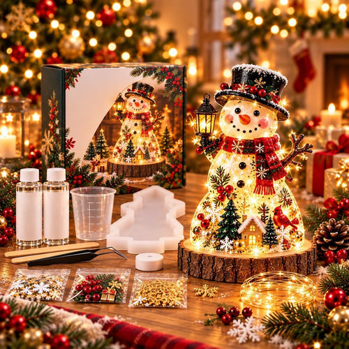 Resin Christmas Tree Night Light DIY Kit, 2026 New Holiday Craft Gift, Glowing Christmas Tree with Mold, Lights and Charms