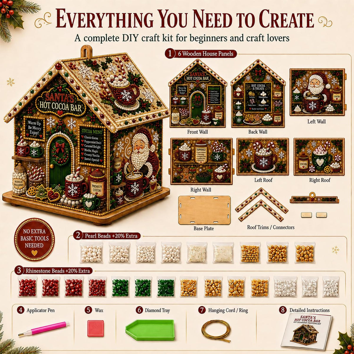 3D Christmas House Diamond Painting Kit for Adults