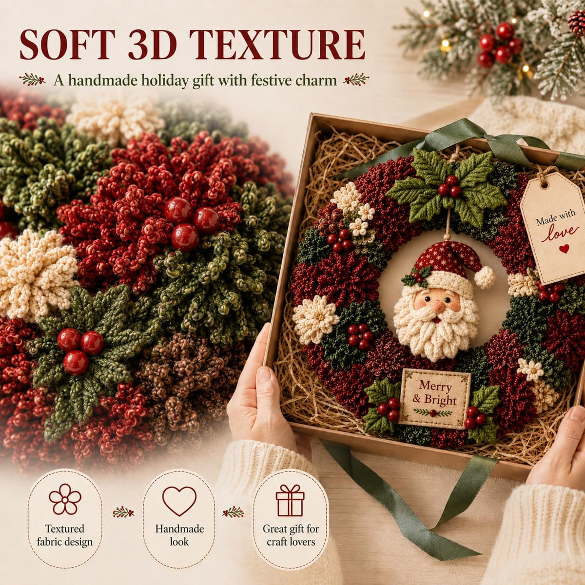 3D Fabric Poke Wreath DIY Kit