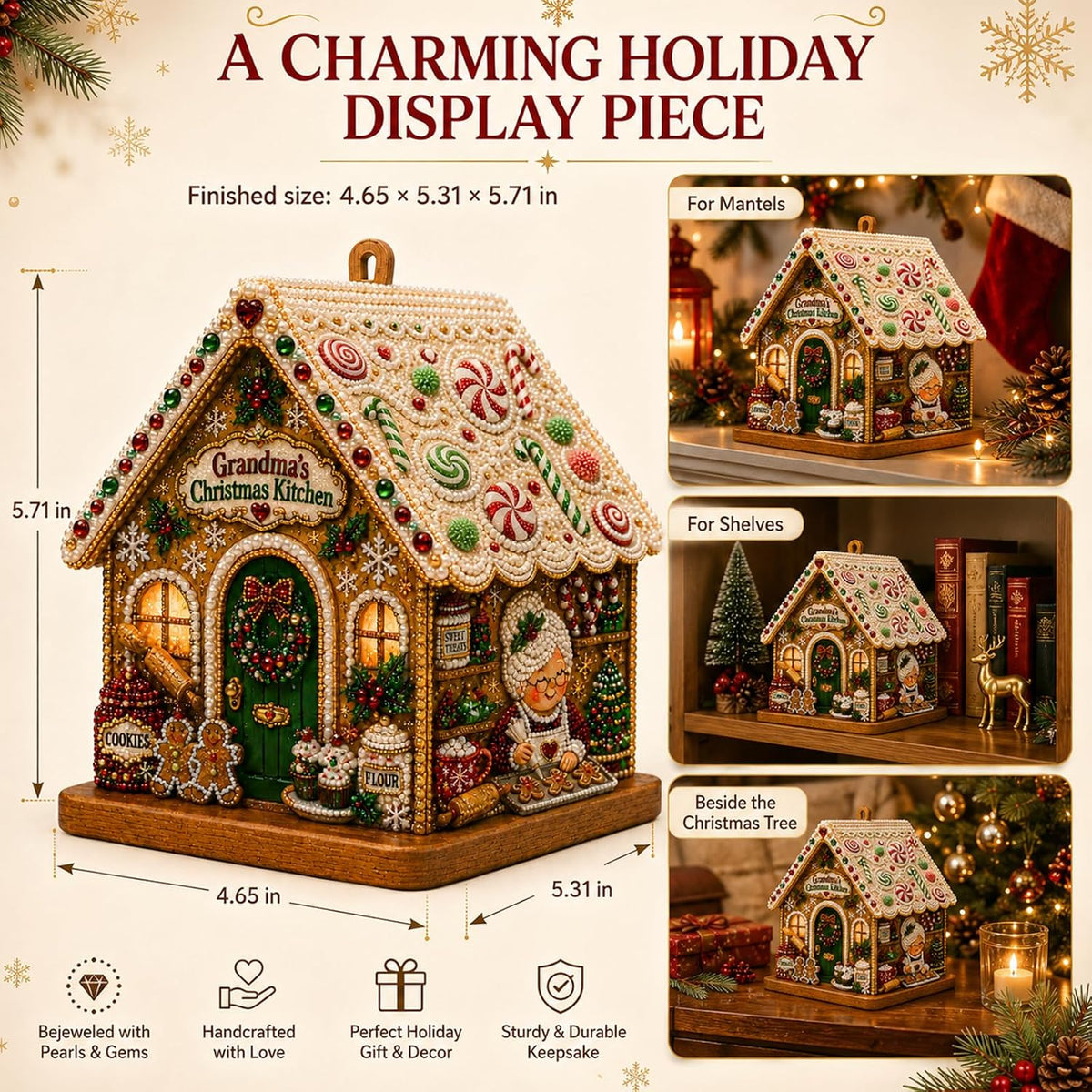 3D Christmas House Diamond Painting Kit for Adults