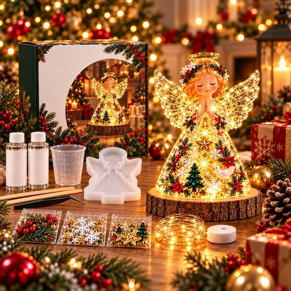 Resin Christmas Tree Night Light DIY Kit, 2026 New Holiday Craft Gift, Glowing Christmas Tree with Mold, Lights and Charms
