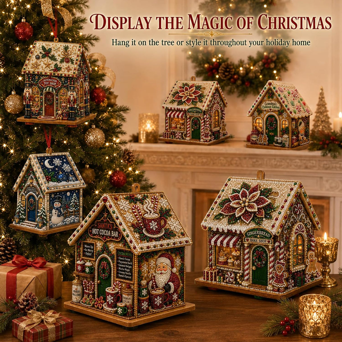 3D Christmas House Diamond Painting Kit for Adults