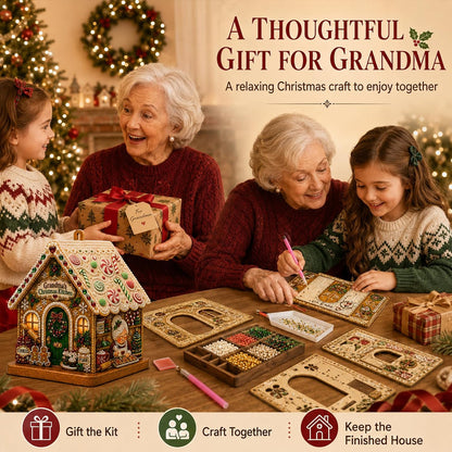 3D Christmas House Diamond Painting Kit for Adults
