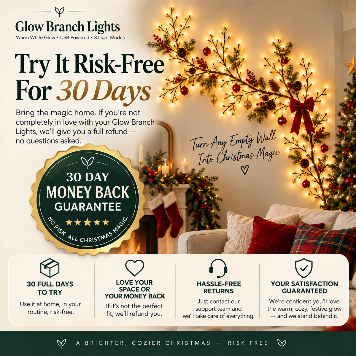 LumaBranch™ — Flexible Warm White Wall Lights