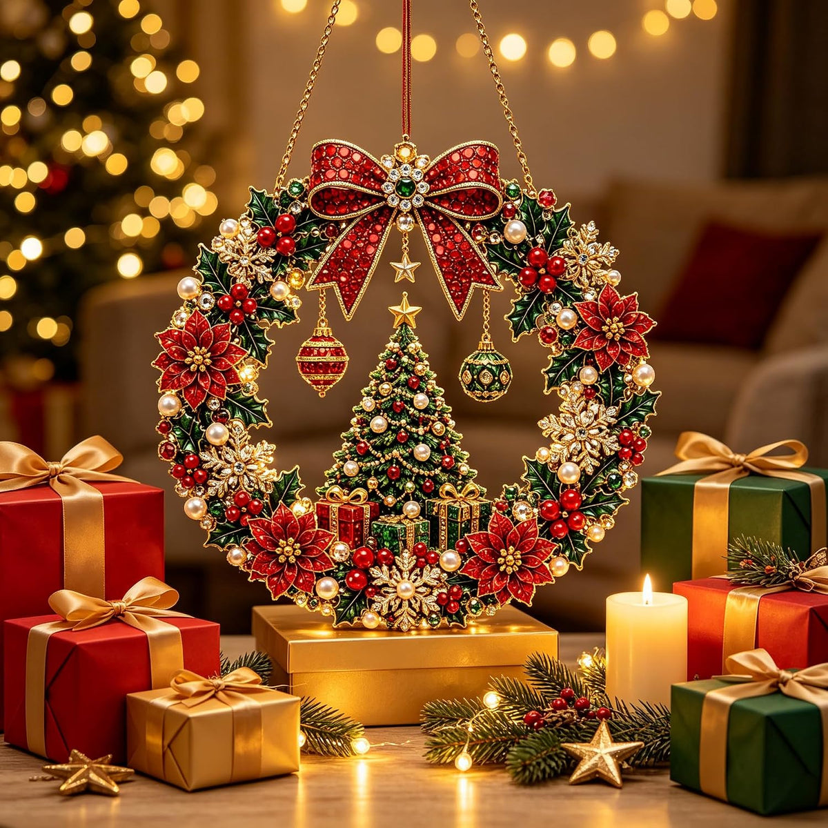 DIY Christmas Wreath Diamond Art Kit