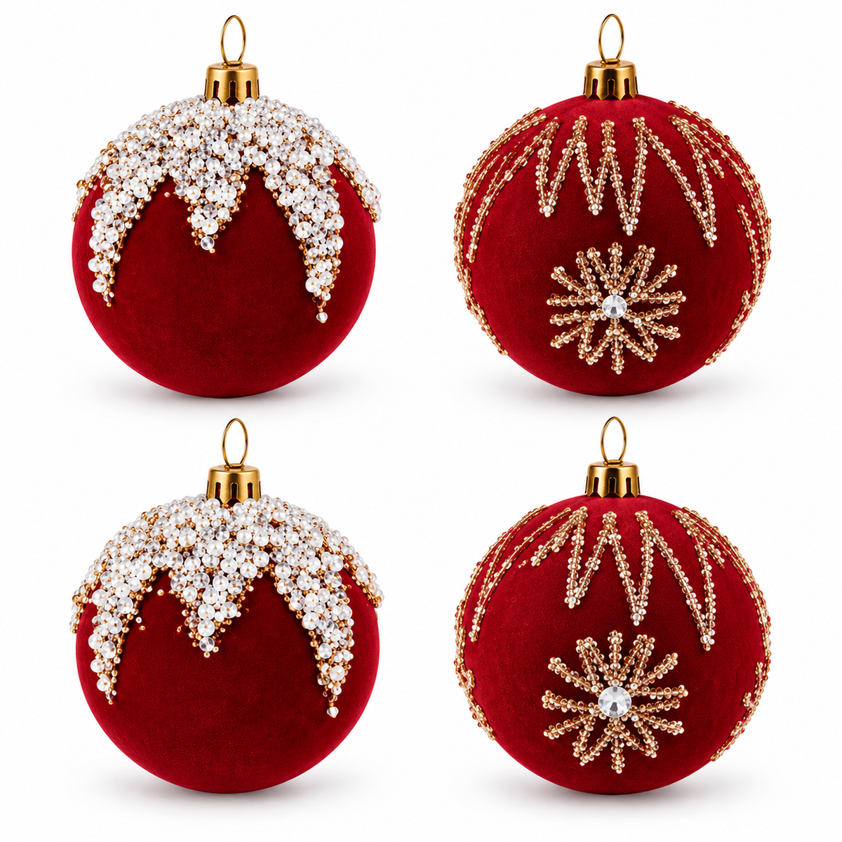 Ruby Velvet Ornaments