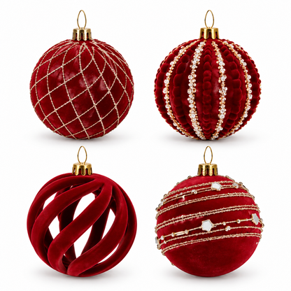 Ruby Velvet Ornaments