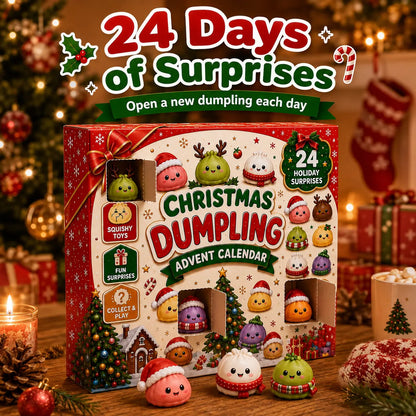 2026 Christmas Squishy Advent Calendar with 24 Dumpling Squeeze Toys, Glitter Fidget Gifts for Kids
