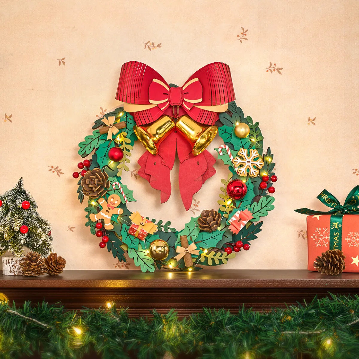 3D Wooden Puzzle - Christmas Wreath