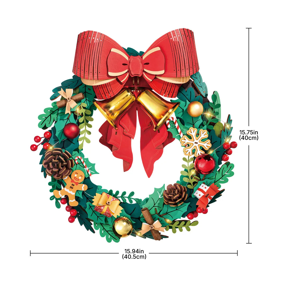3D Wooden Puzzle - Christmas Wreath