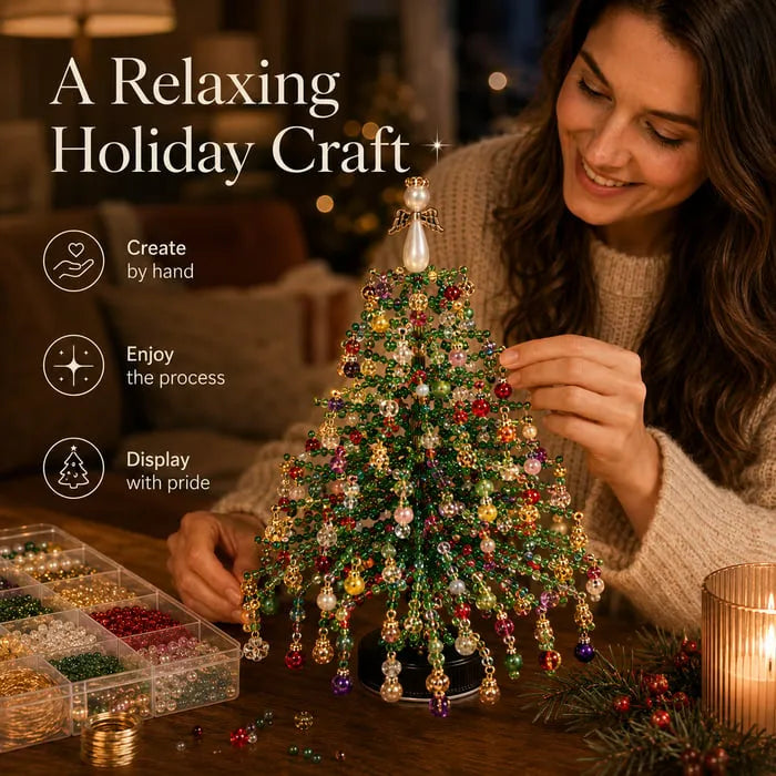 Multi-Holiday Beaded Tree DIY Kit, Handmade Table Display Ornament, Craft Making Supplies For All Seasons