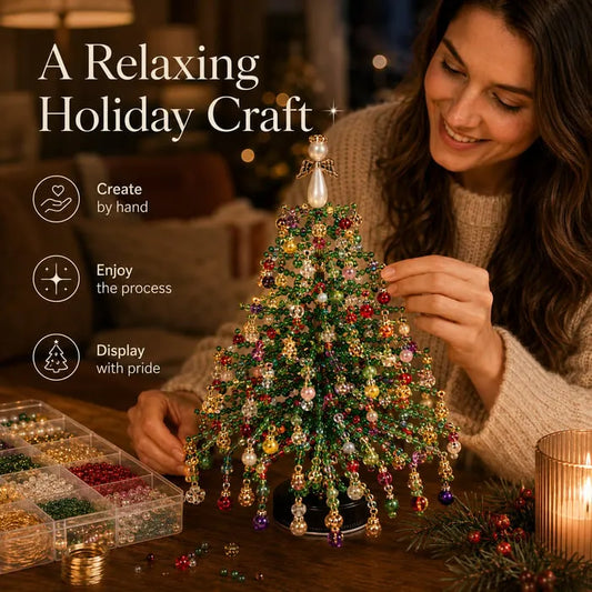Multi-Holiday Beaded Tree DIY Kit, Handmade Table Display Ornament, Craft Making Supplies For All Seasons