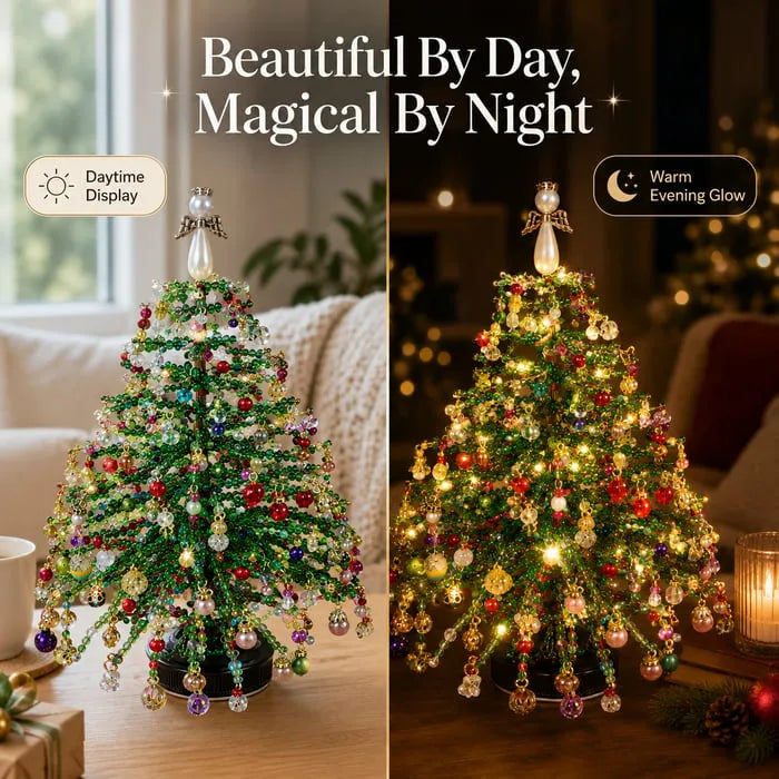 Multi-Holiday Beaded Tree DIY Kit, Handmade Table Display Ornament, Craft Making Supplies For All Seasons