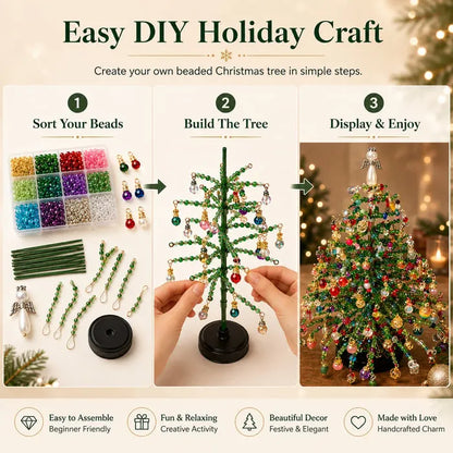 Multi-Holiday Beaded Tree DIY Kit, Handmade Table Display Ornament, Craft Making Supplies For All Seasons