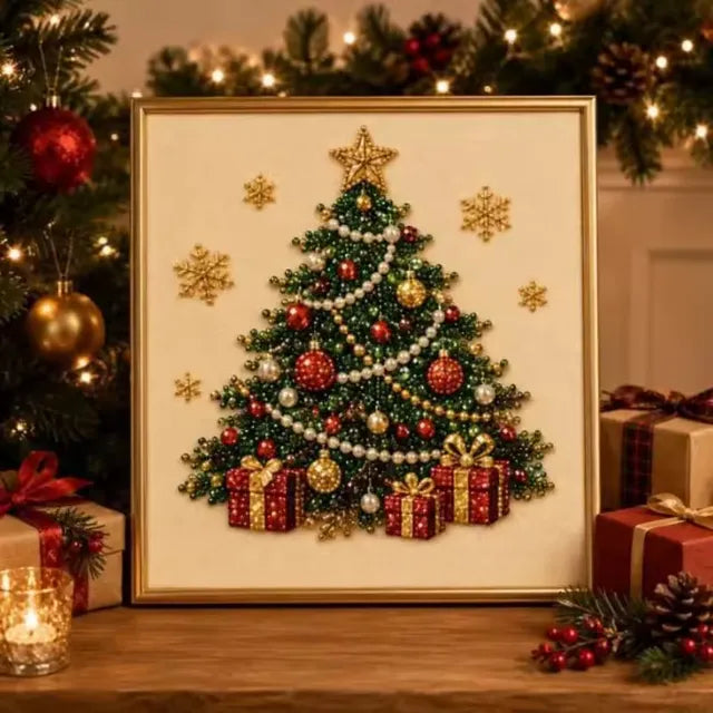 Christmas Pearl Diamond Painting Kit with Frame
