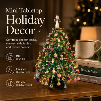 Multi-Holiday Beaded Tree DIY Kit, Handmade Table Display Ornament, Craft Making Supplies For All Seasons