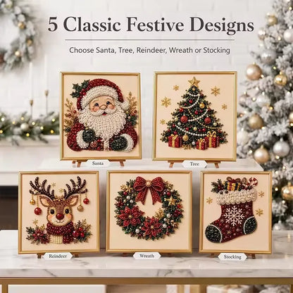 Christmas Pearl Diamond Painting Kit with Frame