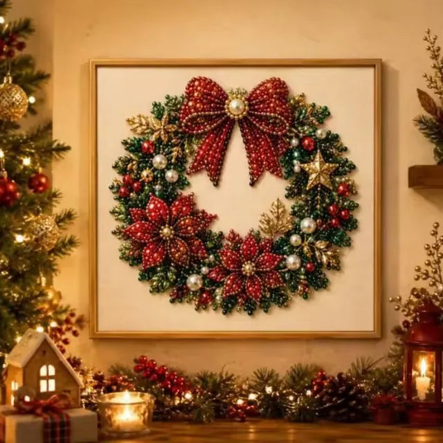 Christmas Pearl Diamond Painting Kit with Frame